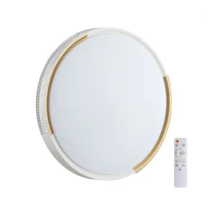 Светильник 7612/EL PALE SN 032 пластик/белый/золотистый LED 72Вт с ДУ 3000-6000К D490 IP43 пульт ДУ VELIO Светильник 7612/EL PALE SN 032 пластик/белый/золотистый LED 72Вт с ДУ 3000-6000К D490 IP43 пульт ДУ VELIO
