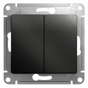 Механизм выключателя двухклавишный СП GLOSSA 10А IP20 10AX антрацит Systeme Electric GSL000751 Механизм выключателя двухклавишный СП GLOSSA 10А IP20 10AX антрацит Systeme Electric GSL000751