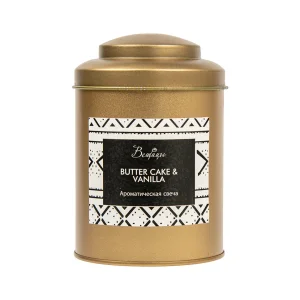 Свеча ароматическая BUTTER CAKE & VANILLA, Д75 Ш75 В110 Свеча ароматическая BUTTER CAKE & VANILLA, Д75 Ш75 В110
