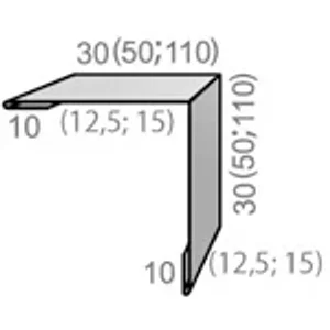 Планка угла внешнего простая Сатин RAL ** для М/Сайдинга 0.5мм, 50*50*3м.п.