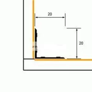 Порог АПУ 009 алюминиевый 900*20*20 мм угловой внутренний (17-ель)