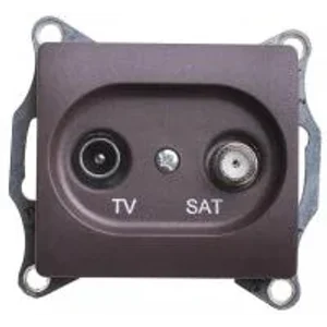 Механизм розетки телевизионной оконечной TV/SAT Glossa 1дБ шоколад Systeme Electric GSL000897