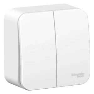 Выключатель двухклавишный ОП Blanca 10А IP20 (сх. 5) 250В с изолир. пластиной бел. SE BLNVA105011 SE