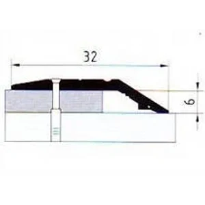 Порог АПС 006 алюминиевый 900*32*6 мм разноуровневый (32 шервуд серый)