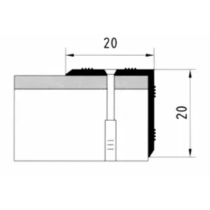 Порог АПУ 005 алюминиевый 1800*20*20 мм угловой наружный (17-ель)