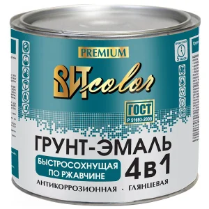 Грунт-эмаль по ржавчине 4 в 1 быстросохнущая ярко-зеленая 1,8 кг (сушка 5 часов) ВИТ color Грунт-эмаль по ржавчине 4 в 1 быстросохнущая ярко-зеленая 1,8 кг (сушка 5 часов) ВИТ color