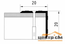 Порог АПУ 005 алюминиевый 1800*20*20 мм угловой наружный (13-дуб светлый)
