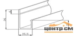 Эль-профиль алюминий белый RAL 9016 (3,0 м)