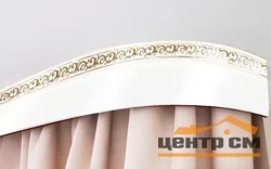 Карниз Галант NEO "Флора" с поворотами 3,6 белый глянец, 3-х рядный