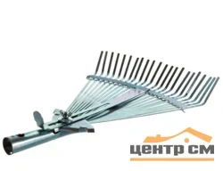 Грабли веерные 22 плоских зубца, GRINDA GR-46R, ширина 280 - 460 мм, оцинкованная сталь, без черенка, регулируемые