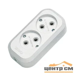 Колодка удлинителя без заземления с выключателем 2 гнезда 10А Китай ЭРА K-2s
