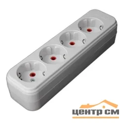 Колодка удлинителя с заземлением 4 гнезда 16А Китай ЭРА K-4e