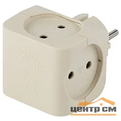 Тройник без заземления 4 гнезда 16А слоновая кость Китай ЭРА (SP-4-I)