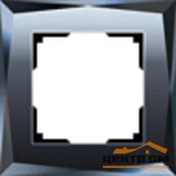 Рамка одноместная Werkel Diamant, стекло, черная, WL08-Frame-01