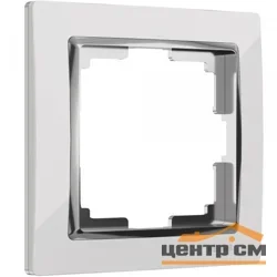 Рамка одноместная Werkel Snabb, белая/хром, WL03-Frame-01-white, W0011901