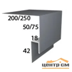 Планка околооконная сложная PE RAL ** для М/сайдинга Блок-Хаус 0.5мм, 200*75*3м.п.