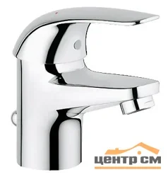 Смеситель GROHE Euroeco для раковины, гибкая подводка, донный клапан