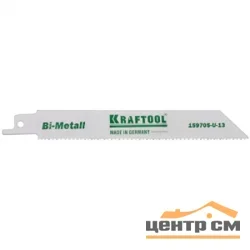Полотно для сабельной пилы по металлу, дереву KRAFTOOL "INDUSTRIE QUALITAT", Bi-Metall, шаг 1,8-2,5мм, 180мм