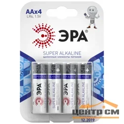 Элемент питания LR6(АА) алкалиновый (уп. блистер 4 шт) ЭРА