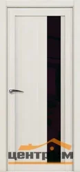 Дверь UBERTURE ЮНИЛАЙН Модель 30004 частичное ЧЕРНОЕ стекло, капучино велюр 70, экошпон