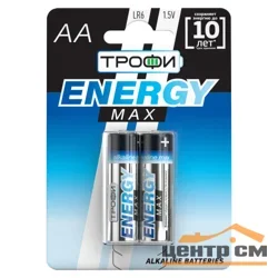 Элемент питания LR6(АА) алкалиновый (уп. блистер 2шт) ТРОФИ ENERGY MAX