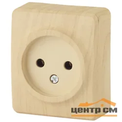 Розетка 1-местная ОП Эра Эксперт 2P, сосна (16АХ-250В), арт.11-2201-11