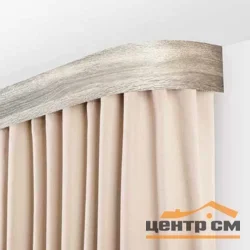 Карниз "Дубы" с поворотами (бленда 7см), 2,4 дуб белёный 2-х рядный