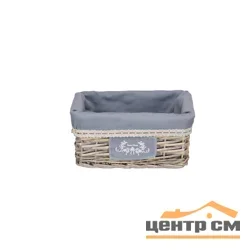 Корзина стеллажная прямоугольная высокая "Лён", 28L*19W*13H, серый