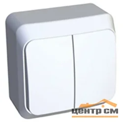 Выключатель двухклавишный ОП Этюд 10А бел. SE BA10-002B Systeme Electric