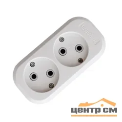 Колодка удлинителя без заземления 2 гнезда 10А Россия UNIVersal E202