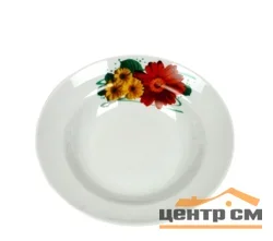 Тарелка Добруш глубокая 200мм 4С0544 ф.Идиллия Праздничная гербера