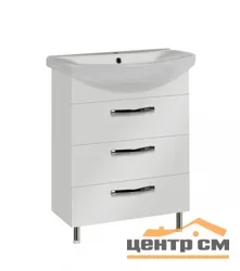 Комплект 1МАРКА: тумба Вита 65Н (3 ящика) с раковиной Балтика 65 (Santek)