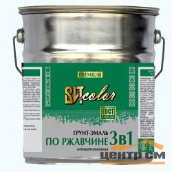 Грунт-эмаль по ржавчине 3 в 1 зеленая 20кг ВИТ color