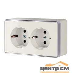 Розетка 2-местная ОП Werkel Gallant, с заземлением, слоновая кость WL15-02-03 , W5072103