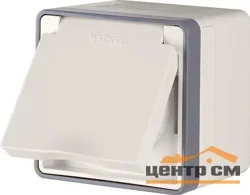 Розетка 1-местная ОП Werkel Gallant, влагозащищенная, с заземлением шторками, слоновая кость, WL15-02-04 , W5071203