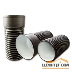 Труба канализационная гофрированная двухстенная FD-Plast D 575/500 с раструбом L-6м, черная SN6
