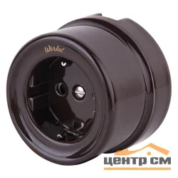 Розетка Ретро 1-местная ОП Werkel с заземлением, коричневый, WL18-03-01 , W5671014