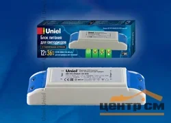 Блок питания 36 Вт, 12В, IP20, Uniel UET-VPJ-036A2