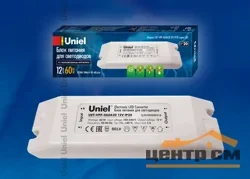 Блок питания 60 Вт, 12В, IP20, Uniel UET-VPF-060A20