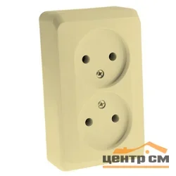 Розетка 2-местная ОП Этюд 16А без заземл. крем. Systeme Electric PA16-005K