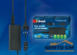 Блок питания 60 Вт, 12В, IP20, Uniel UET-VPP-060A20