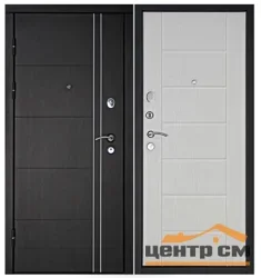 Дверь мет. ДВЕРНОЙ КОНТИНЕНТ Тепло-люкс 960х2050 "Л" МДФ венге/МДФ беленый дуб(белое дерево)