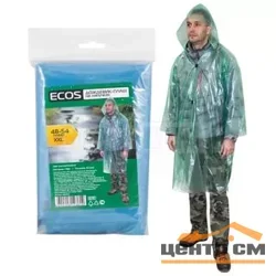 Дождевик "Ecos", плащ на липучках, 40 мкм ПВД р-р 48-54, XXL