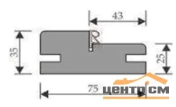 Стойка дверной коробки телескопической VERDA с уплотнителем бьянко 2100х75х35