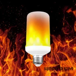 Лампа светодиодная 6Вт E27 220В Эффект живого огня Uniel LED-L60-6W/FLAME/E27/FR PLD01WH