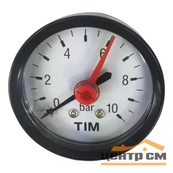 Манометр TIM аксиальный 10 бар, резьба 1/4" наружная