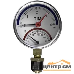 Термо-манометр TIM радиальный 4 бар, резьба 1/4" наружная