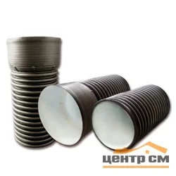 Труба канализационная гофрированная двухстенная FD-Plast D 315/271 с раструбом L-6м, черная SN8