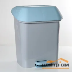 Ведро для мусора 15л с педалью Степ (небесный)