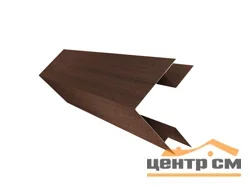 Планка угла внешнего сложного Принт Элит Шоколадное дерево TwinColor для М/сайдинга Блок-Хаус новый 3м.п.